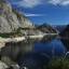 Admirando a beleza do vale de Hetch-Hetchy, no Yosemite National Park, na Califórnia, nos Estados Unidos